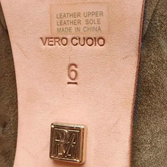 Pour La Victoire Moss Green Suede Leather Peep Toe Stiletto Heel Bootie Shoes 6 - Picture 7 of 15